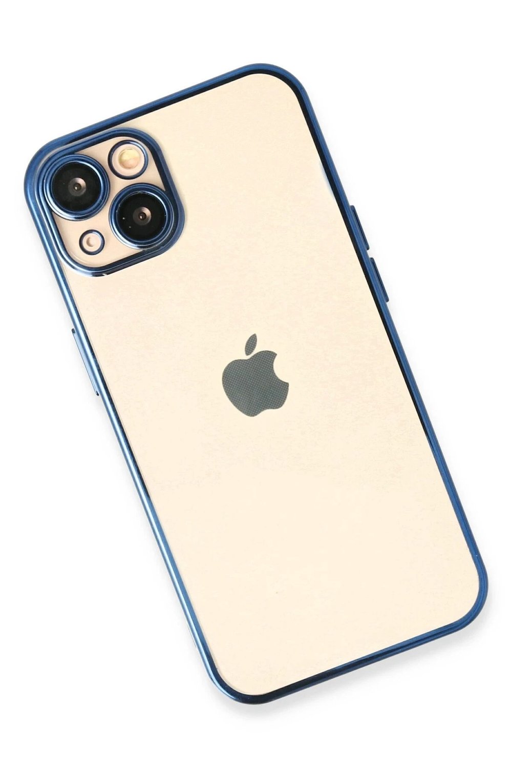 Mey İthalat®  iPhone 14 Kılıf  Lensli Silikon - Açık Mavi
