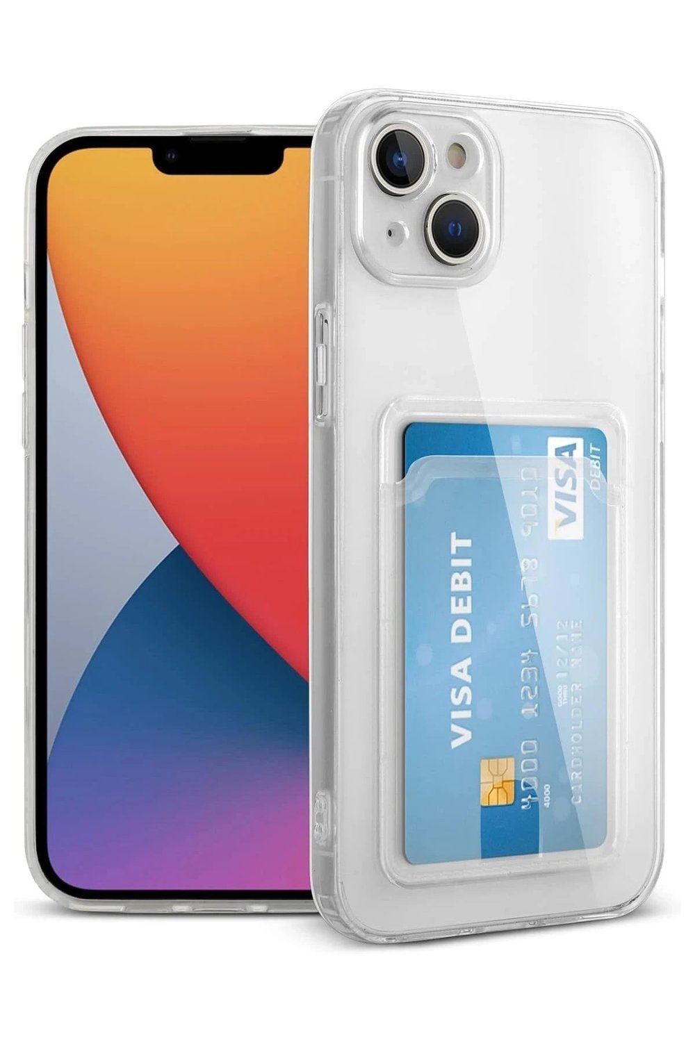 Mey İthalat®  iPhone 14 Kılıf Kart Şeffaf Silikon - Şeffaf