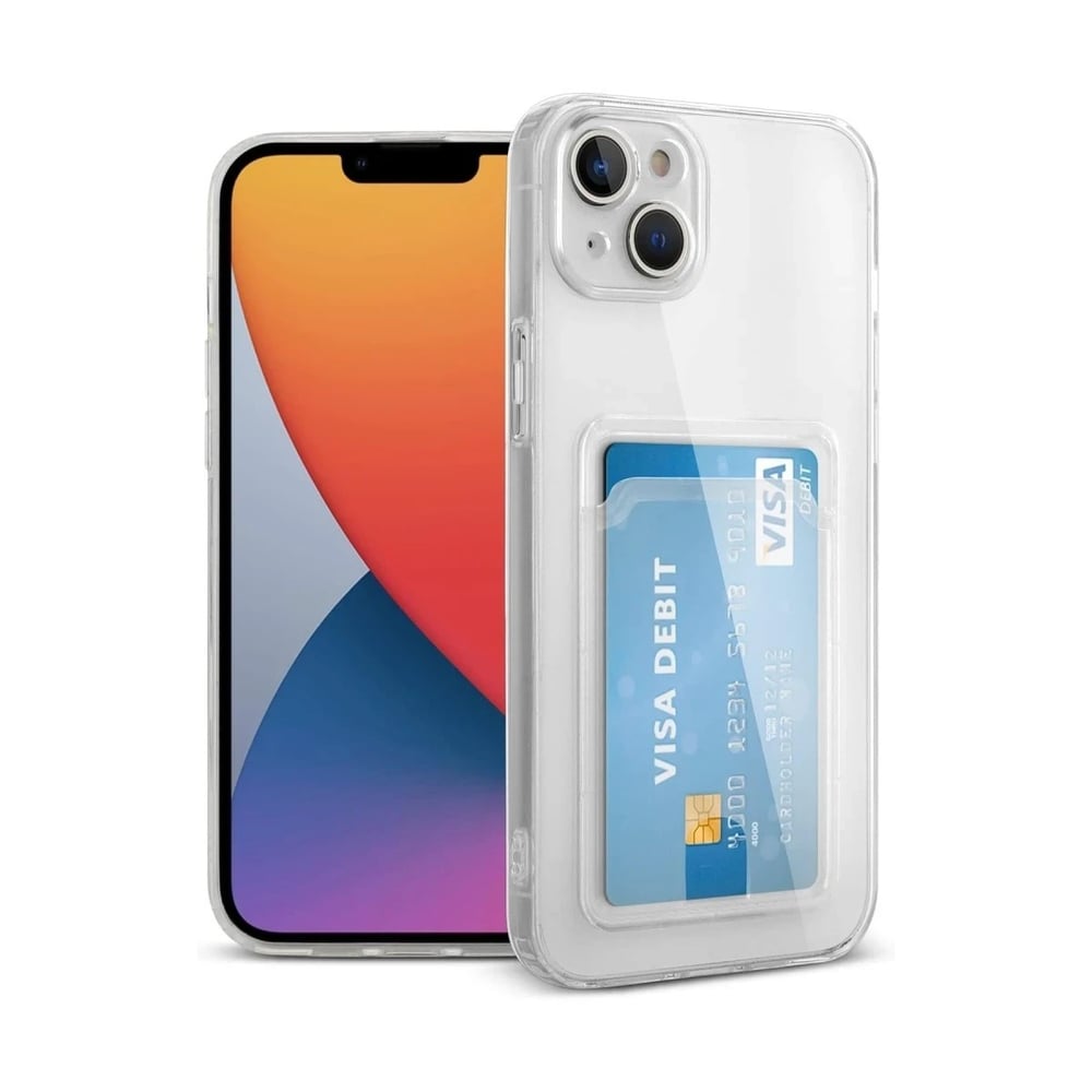 Mey İthalat®  iPhone 14 Kılıf Kart Şeffaf Silikon - Şeffaf