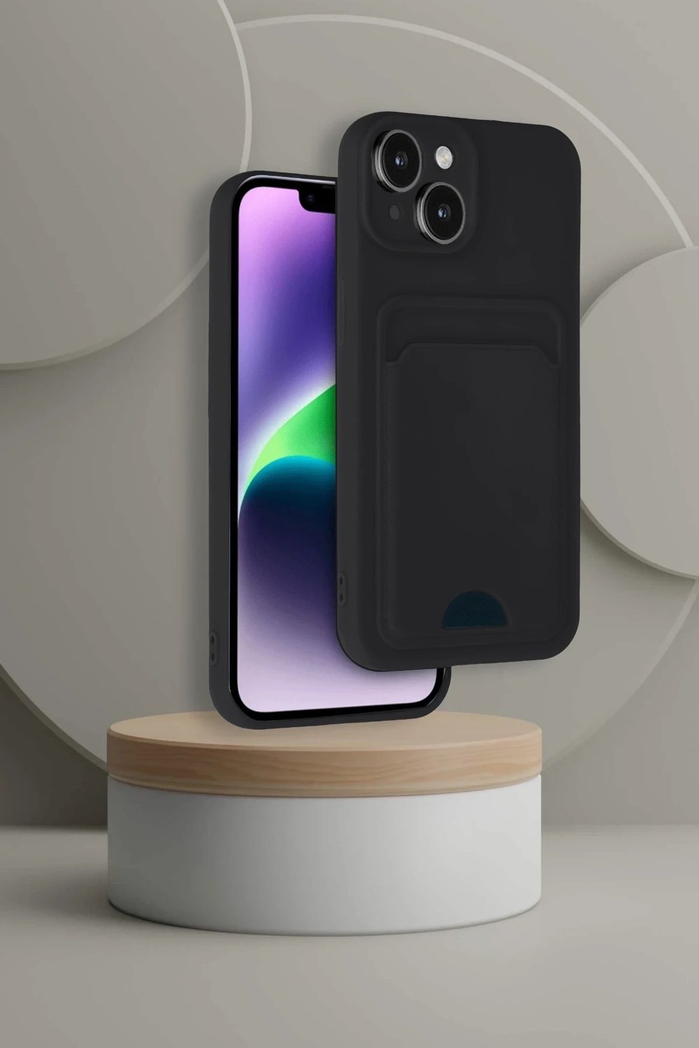 Mey İthalat®  iPhone 14 Kılıf Kelvin Kartvizitli Silikon - Bordo
