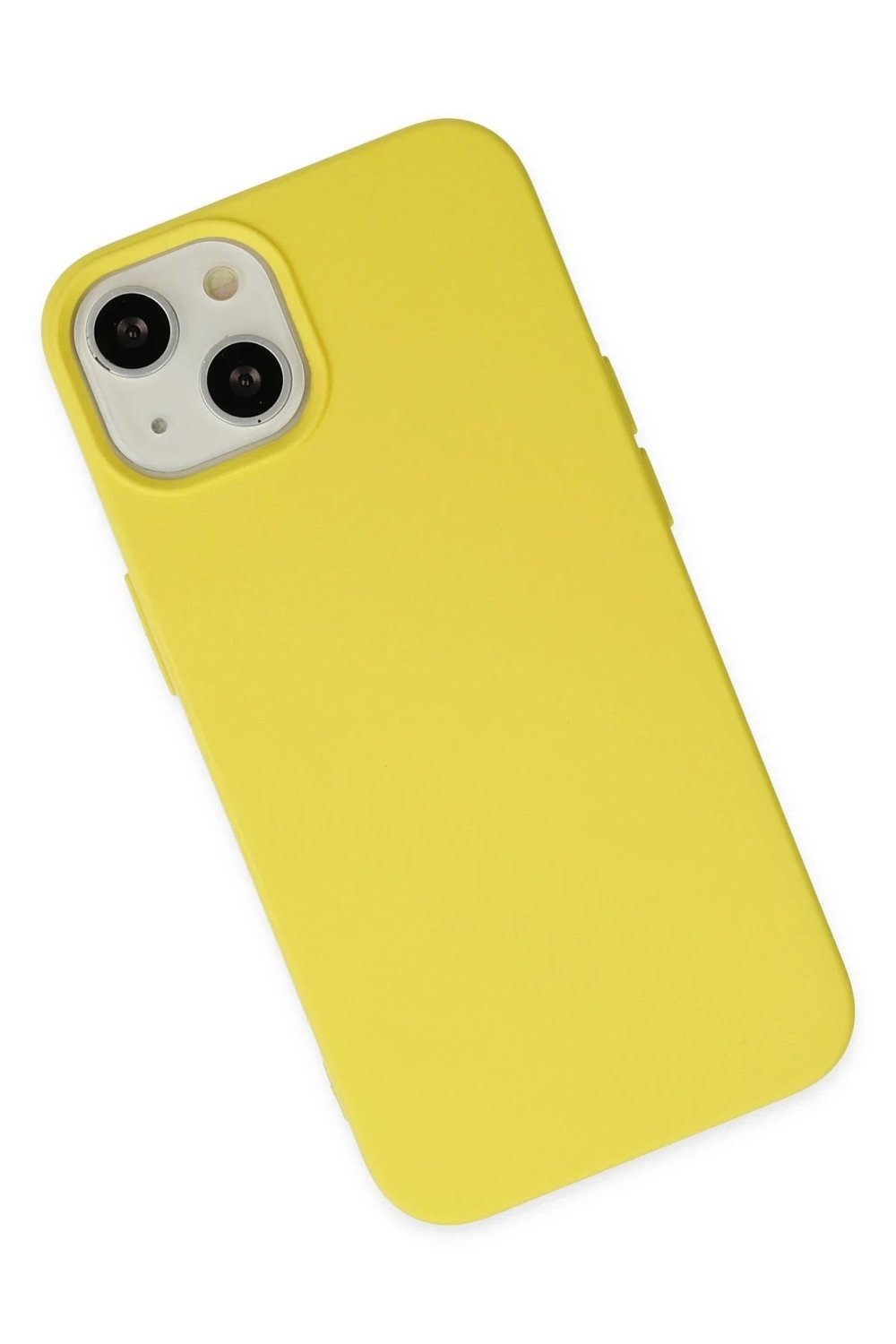 Mey İthalat®  iPhone 14 Kılıf Nano içi Kadife Silikon - Sarı