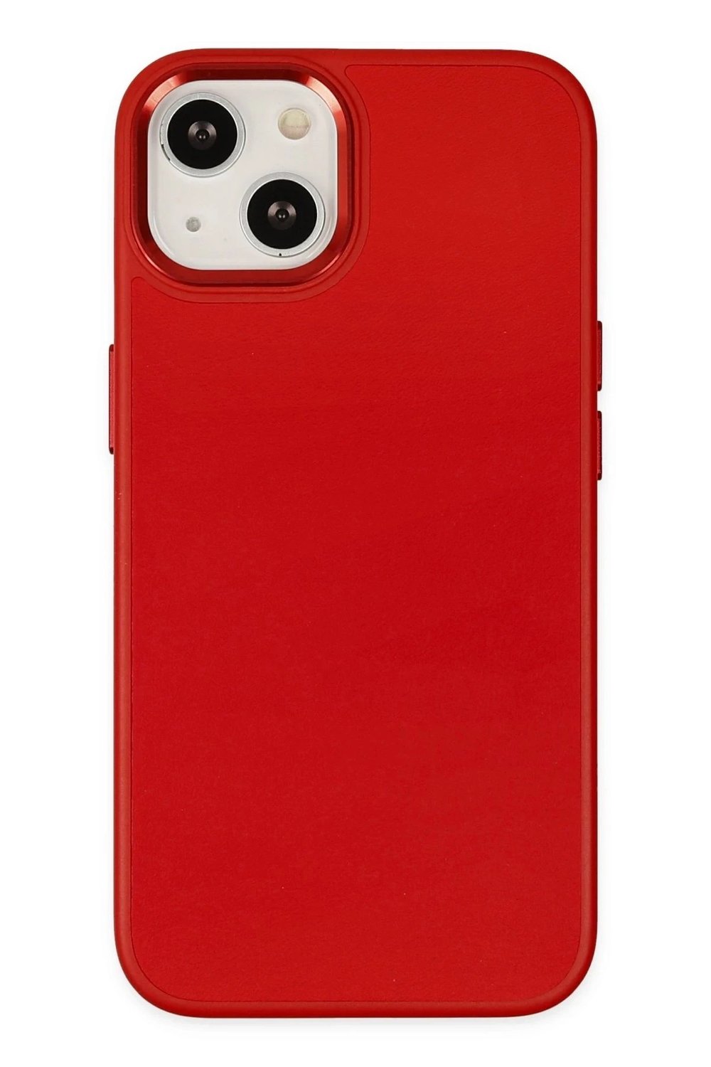 Mey İthalat®  iPhone 14 Plus Kılıf Asya Deri Silikon - Kırmızı