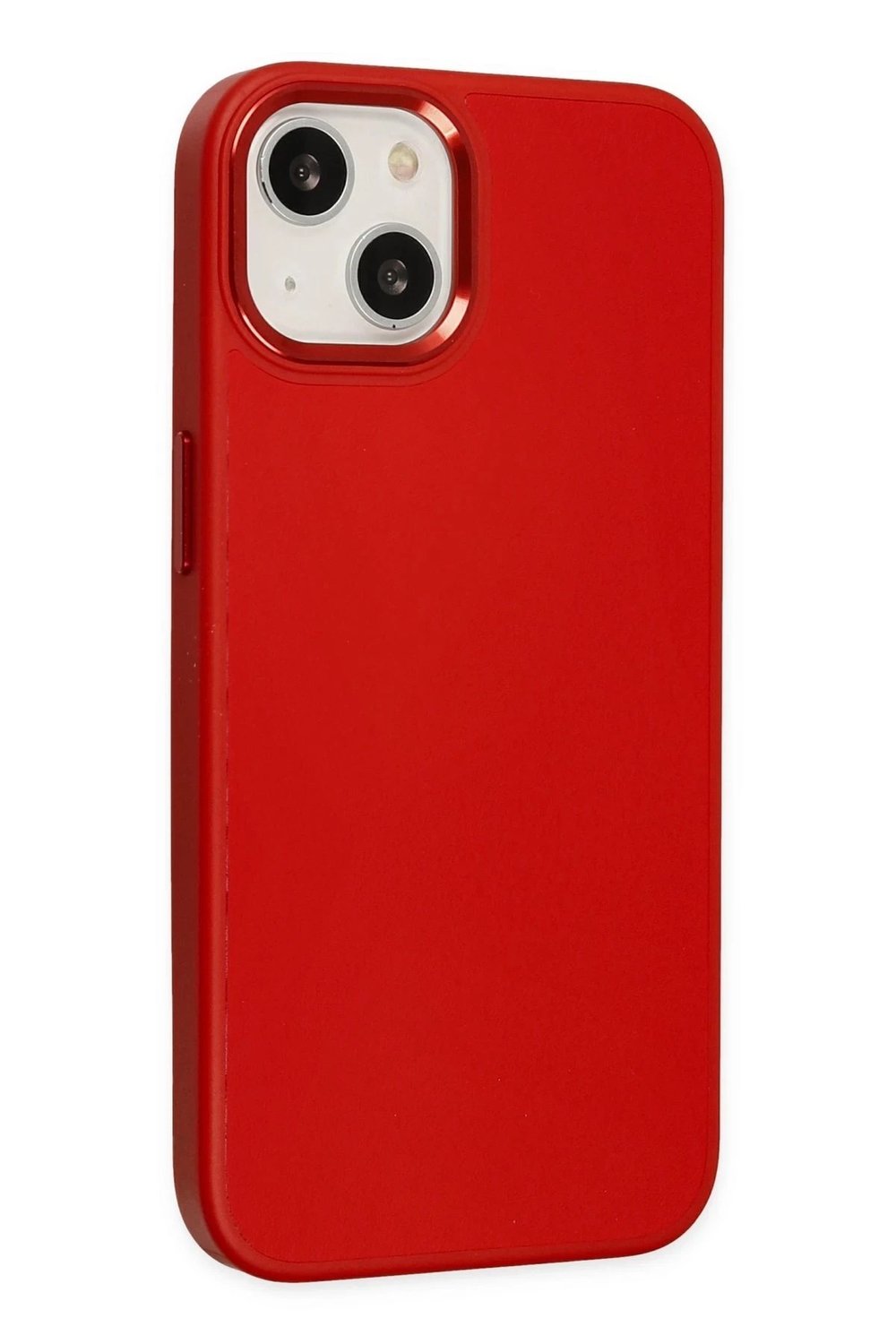 Mey İthalat®  iPhone 14 Plus Kılıf Asya Deri Silikon - Kırmızı