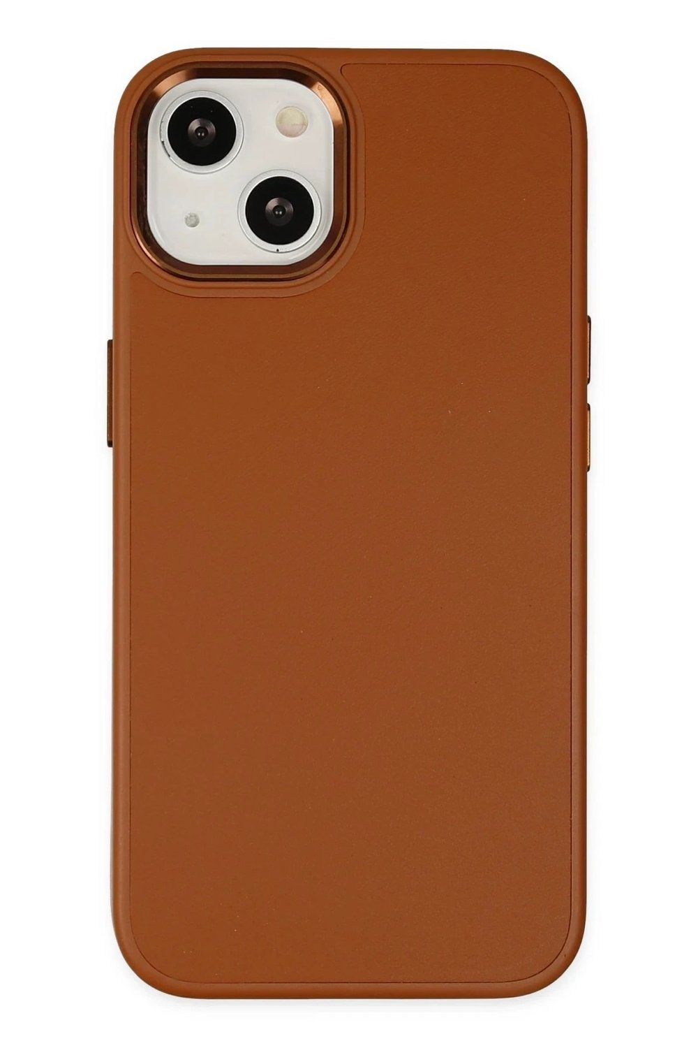 Mey İthalat®  iPhone 14 Plus Kılıf Asya Deri Silikon - Kahverengi
