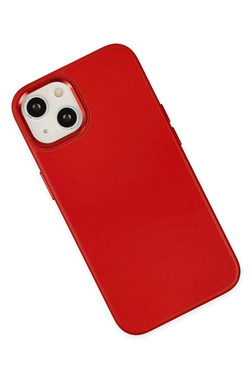 Mey İthalat®  iPhone 14 Plus Kılıf Asya Deri Silikon - Kırmızı