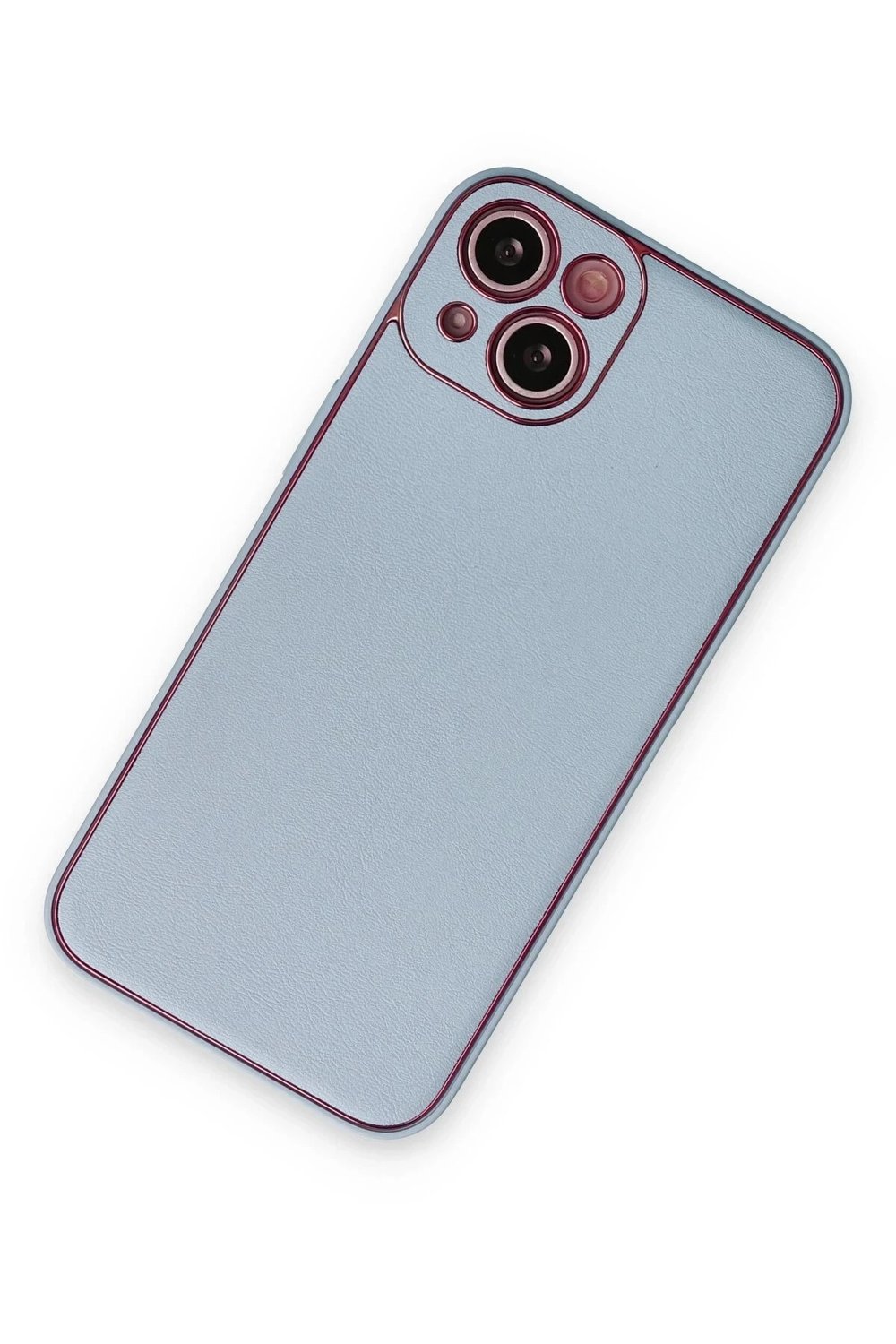 Mey İthalat®  iPhone 14 Plus Kılıf Coco Deri Silikon Kapak - Sky Blue