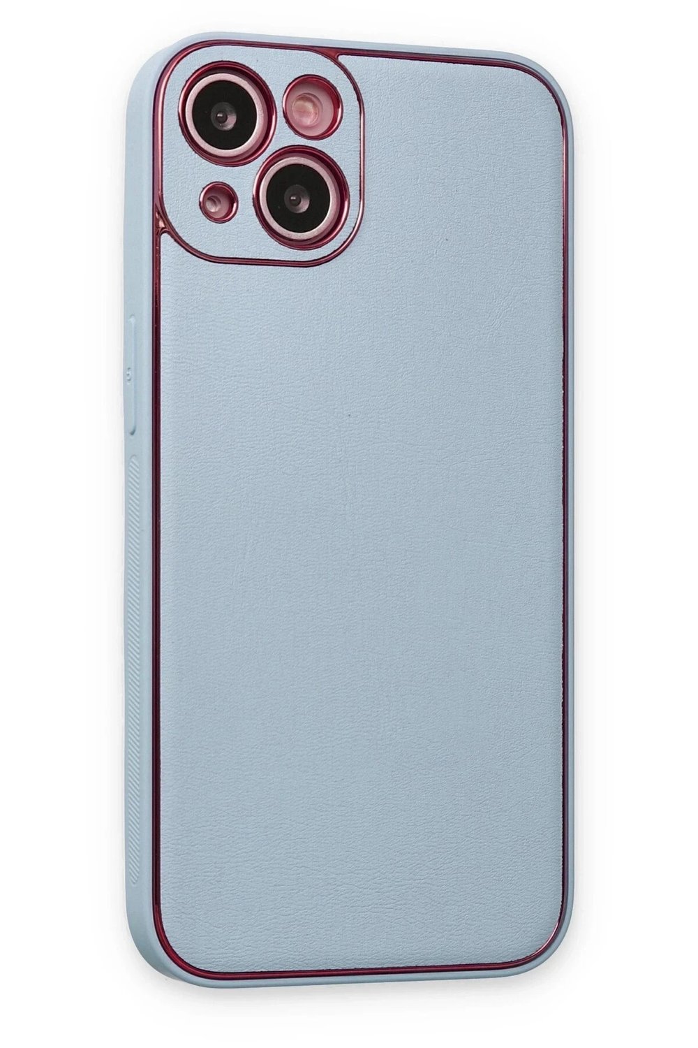 Mey İthalat®  iPhone 14 Plus Kılıf Coco Deri Silikon Kapak - Sky Blue