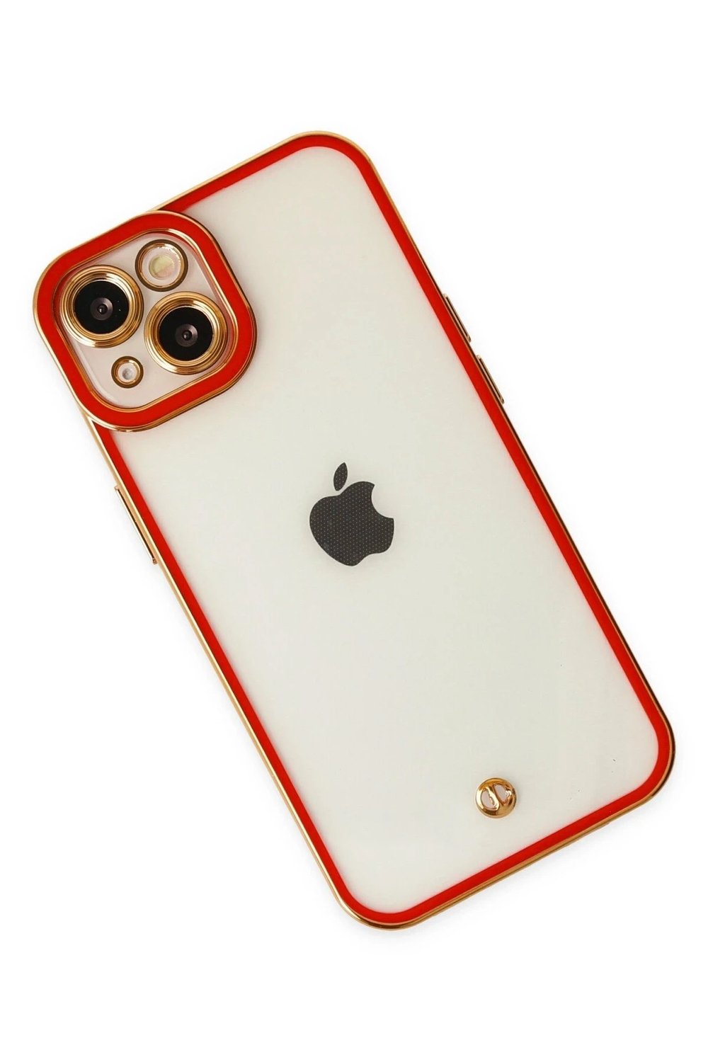 Mey İthalat®  iPhone 14 Plus Kılıf Liva Lens Silikon - Kırmızı