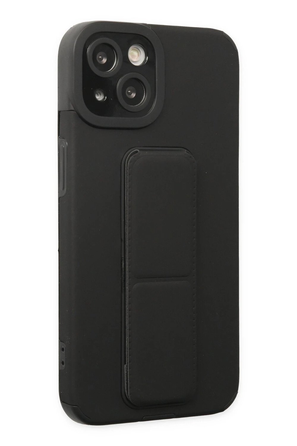 Mey İthalat®  iPhone 14 Plus Kılıf Mega Standlı Silikon - Siyah