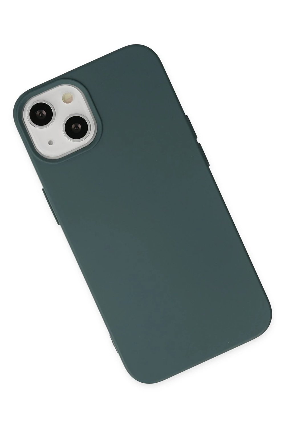 Mey İthalat®  iPhone 14 Plus Kılıf Nano içi Kadife Silikon - Koyu Yeşil