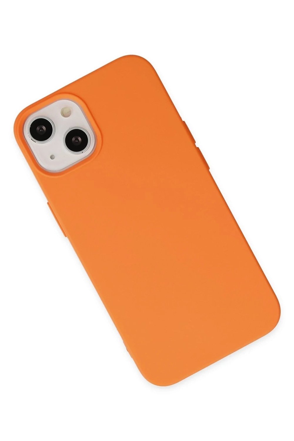 Mey İthalat®  iPhone 14 Plus Kılıf Nano içi Kadife Silikon - Turuncu