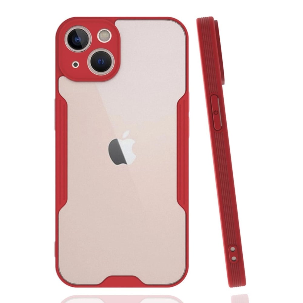 Mey İthalat®  iPhone 14 Plus Kılıf Platin Silikon - Kırmızı