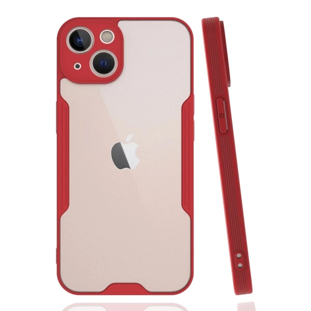 Mey İthalat®  iPhone 14 Plus Kılıf Platin Silikon - Kırmızı