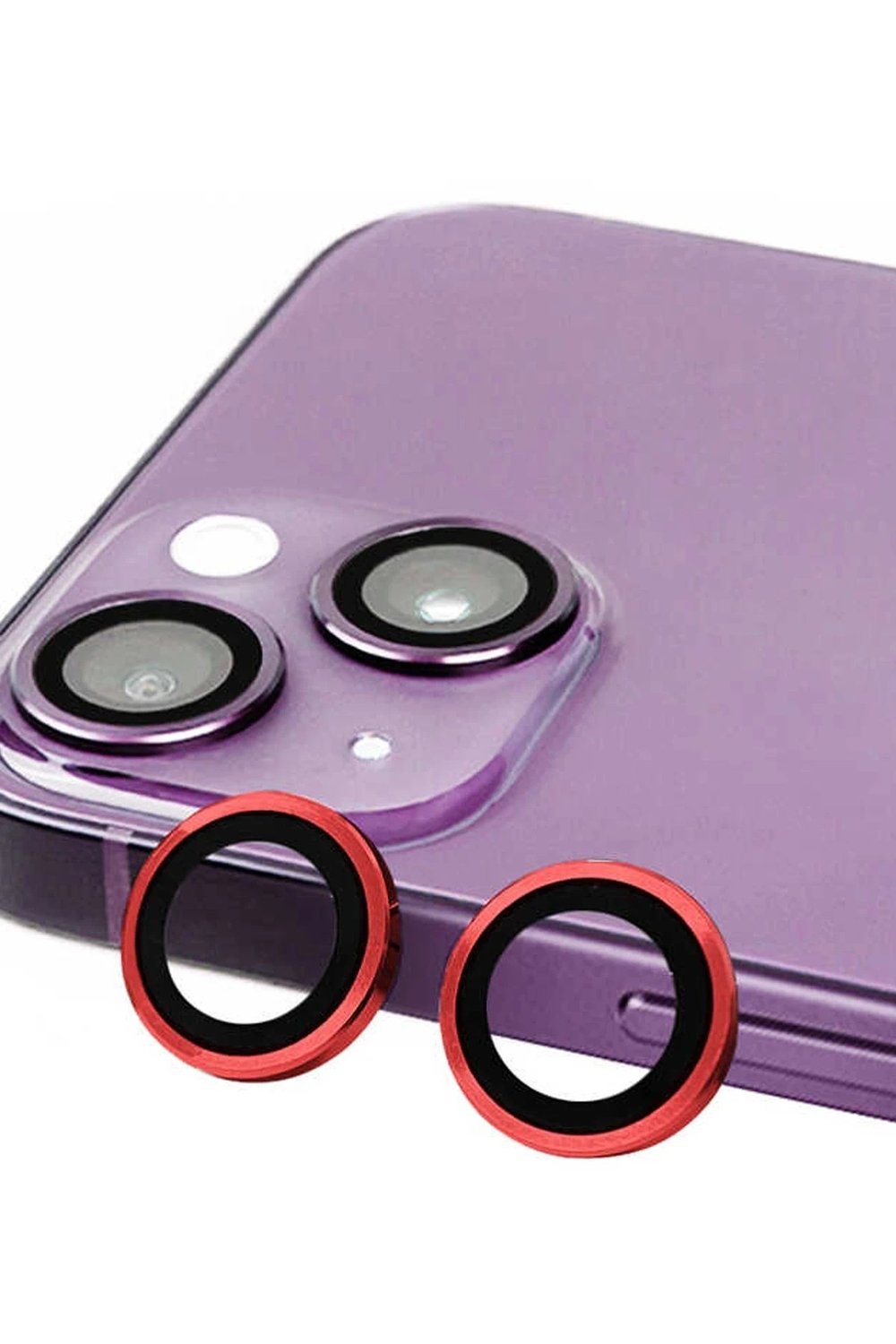 Mey İthalat®  iPhone 14 Plus Raze Metal Kamera Lens - Kırmızı