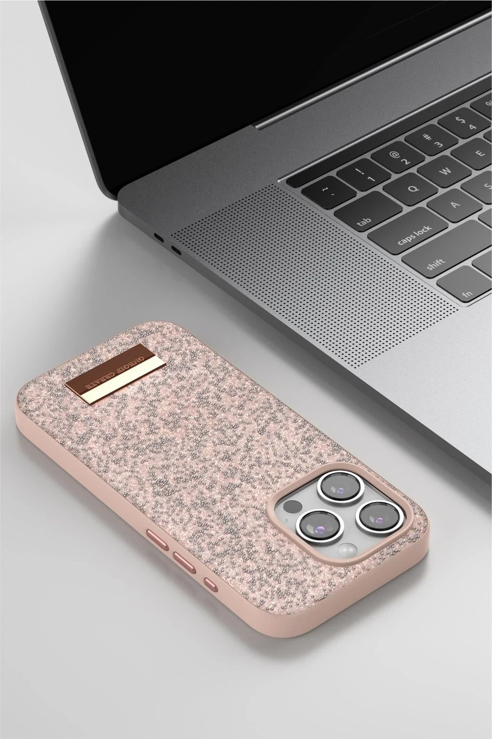 Mey İthalat®  iPhone 14 Pro Bright Simli Kapak - Gold