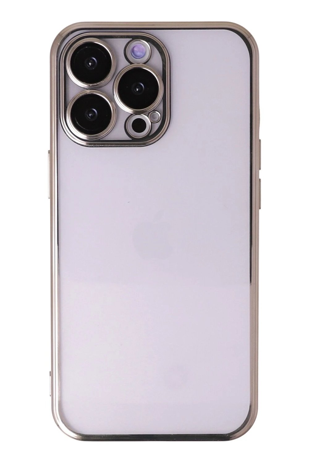 Mey İthalat®  iPhone 14 Pro Kılıf  Lensli Silikon - Gold
