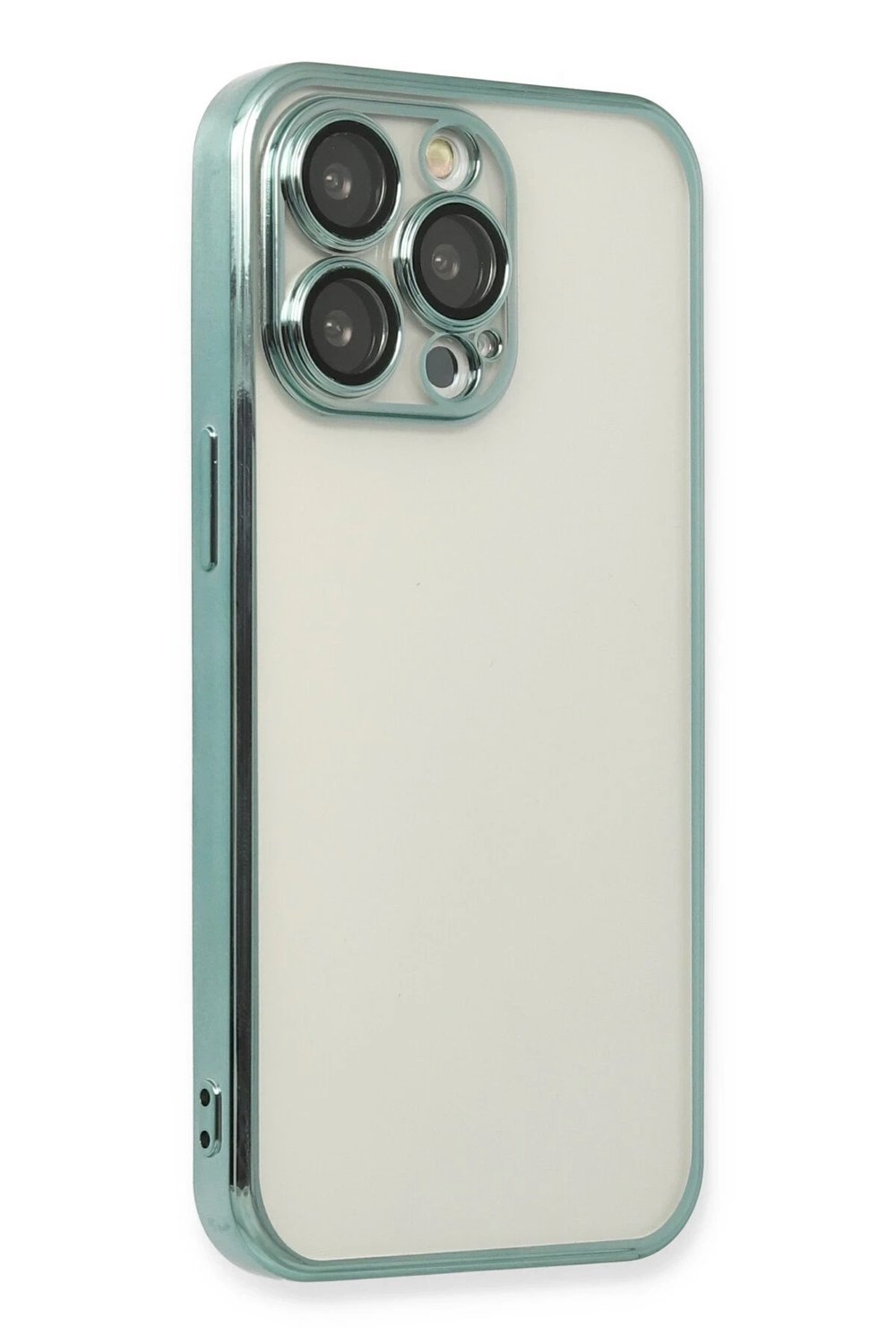 Mey İthalat®  iPhone 14 Pro Kılıf  Lensli Silikon - Yeşil