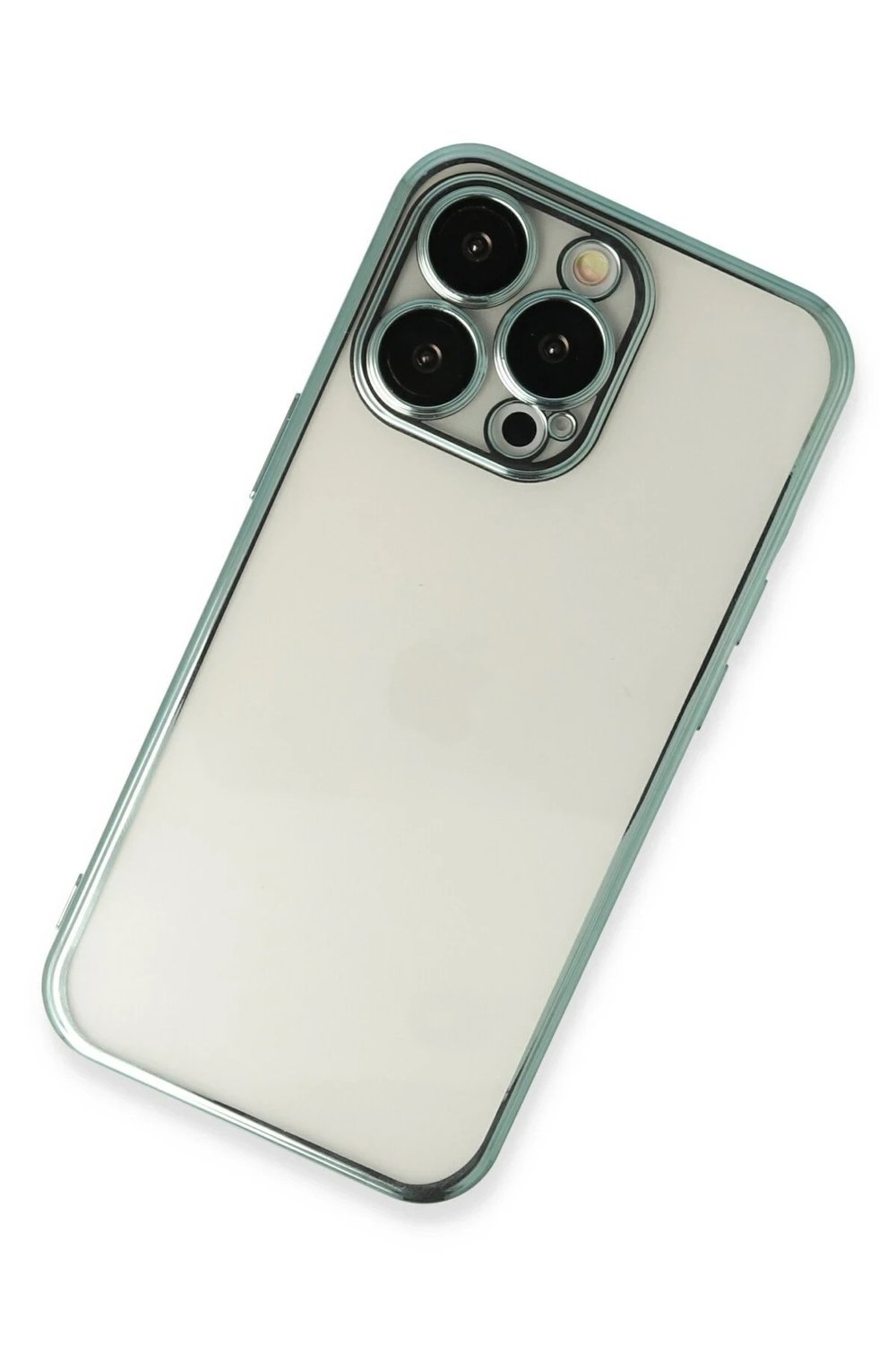Mey İthalat®  iPhone 14 Pro Kılıf  Lensli Silikon - Yeşil