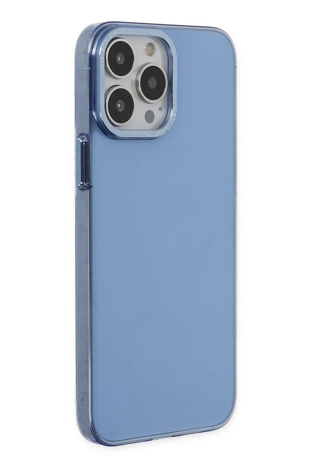 Mey İthalat®  iPhone 14 Pro Kılıf Anka PC Sert Metal Kapak - Mavi