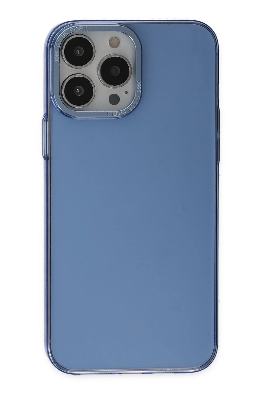 Mey İthalat®  iPhone 14 Pro Kılıf Anka PC Sert Metal Kapak - Mavi
