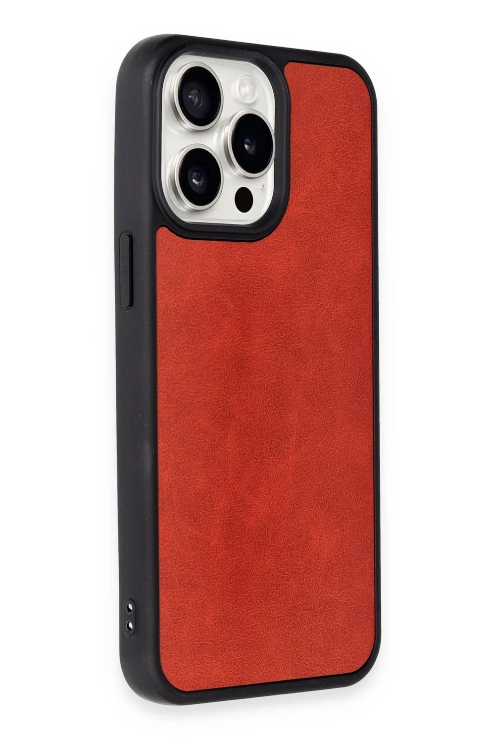 Mey İthalat®  iPhone 14 Pro Kılıf Aras Deri Kapak - Kırmızı
