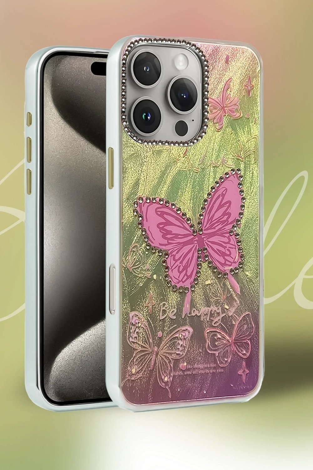 Mey İthalat®  iPhone 14 Pro Kılıf Blade Aynalı Desenli Kapak - Desen 5