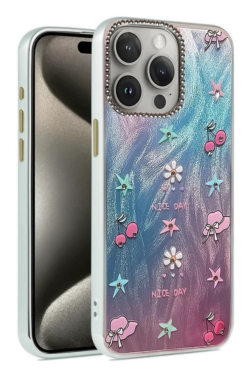 Mey İthalat®  iPhone 14 Pro Kılıf Blade Aynalı Desenli Kapak - Desen 4