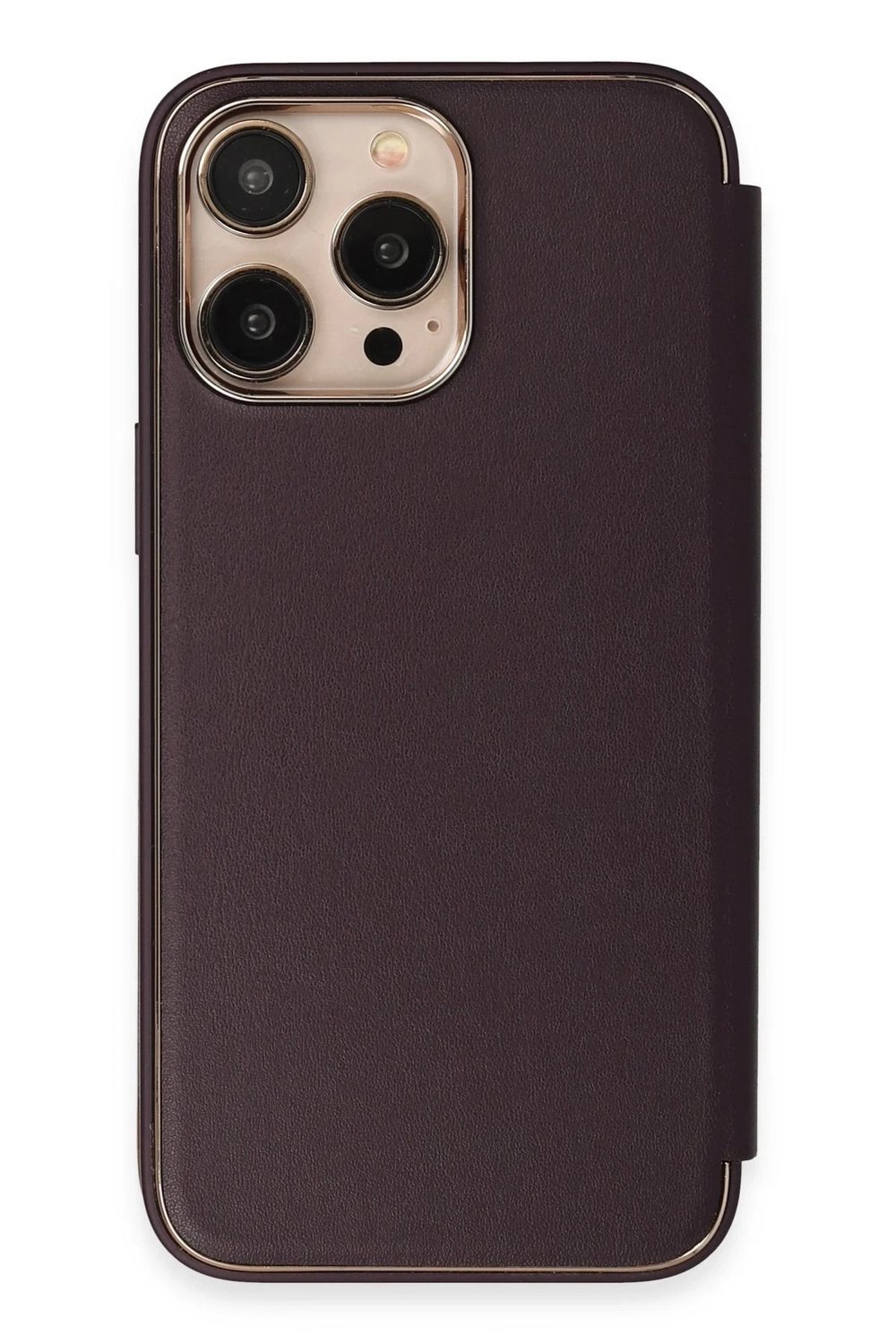 Mey İthalat®  iPhone 14 Pro Kılıf Dolpin Kapaklı - Derin Mor