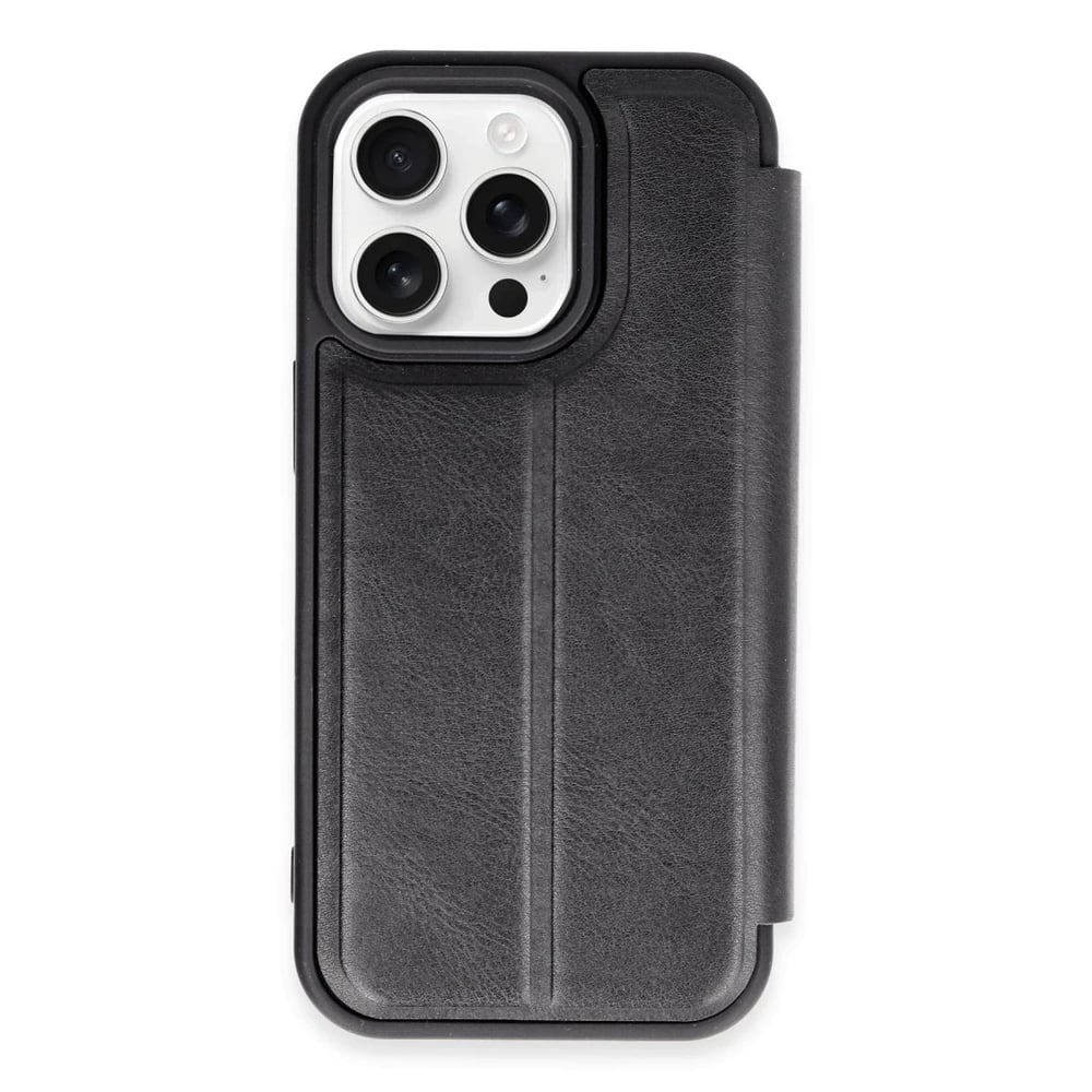 Mey İthalat®  iPhone 14 Pro Kılıf Flip Cover - Siyah