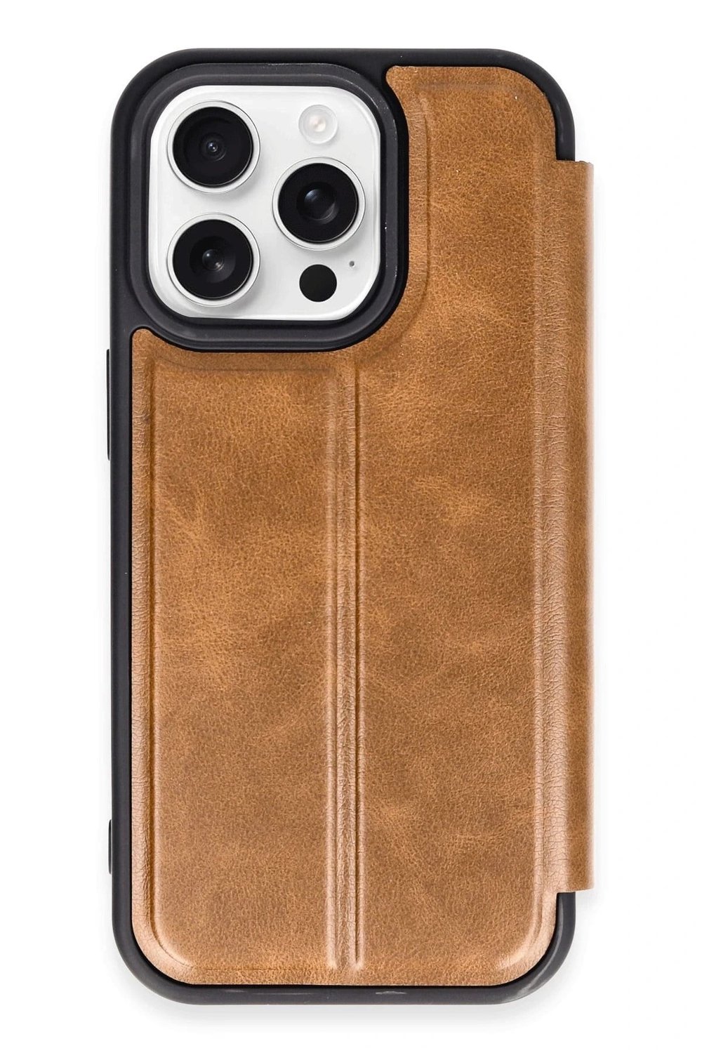 Mey İthalat®  iPhone 14 Pro Kılıf Flip Cover - Taba