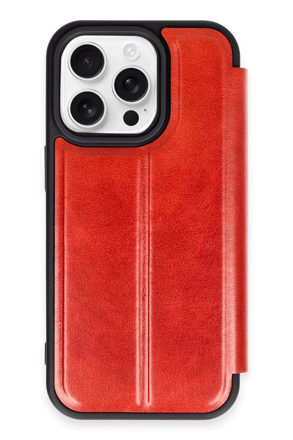 Mey İthalat®  iPhone 14 Pro Kılıf Flip Cover - Kırmızı