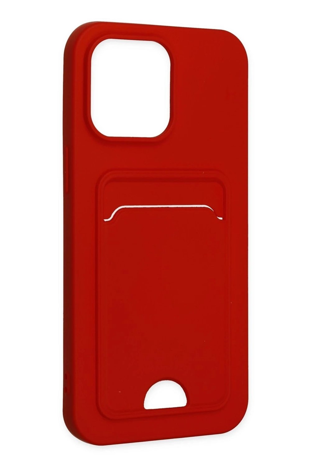 Mey İthalat®  iPhone 14 Pro Kılıf Kelvin Kartvizitli Silikon - Kırmızı
