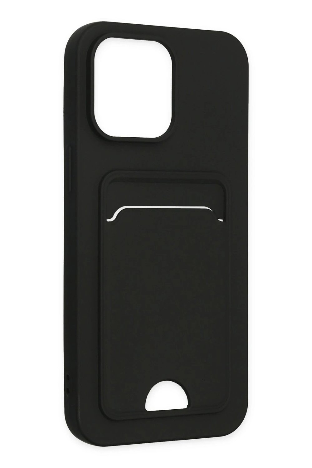 Mey İthalat®  iPhone 14 Pro Kılıf Kelvin Kartvizitli Silikon - Siyah