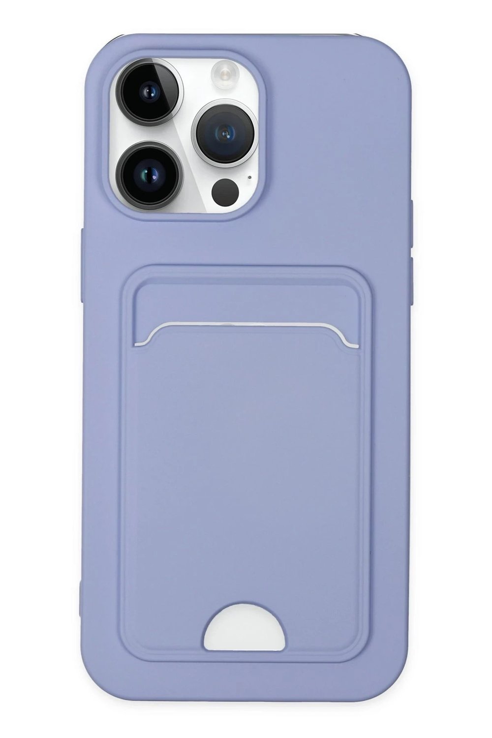 Mey İthalat®  iPhone 14 Pro Kılıf Kelvin Kartvizitli Silikon - Lila