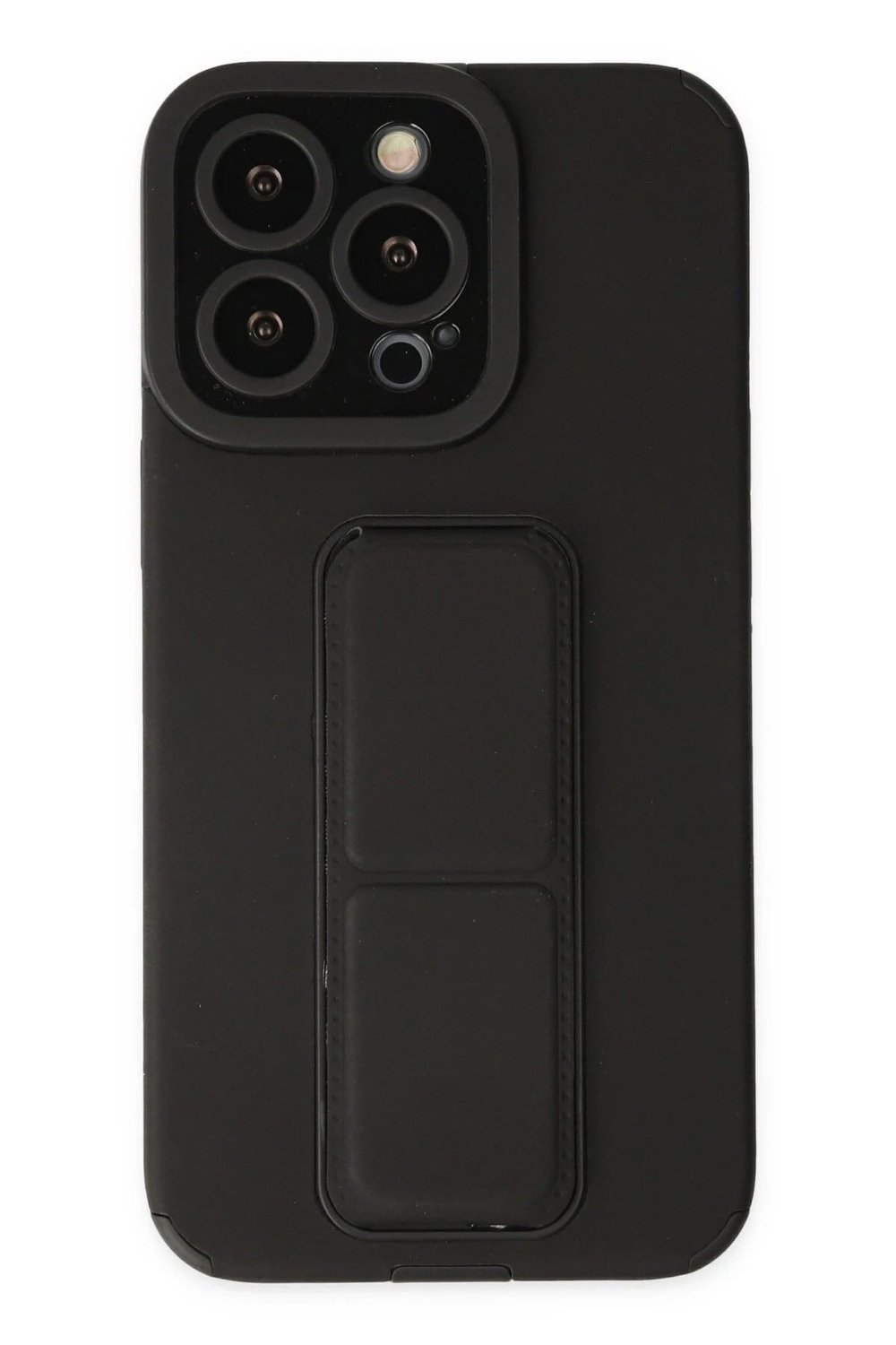 Mey İthalat®  iPhone 14 Pro Kılıf Mega Standlı Silikon - Siyah