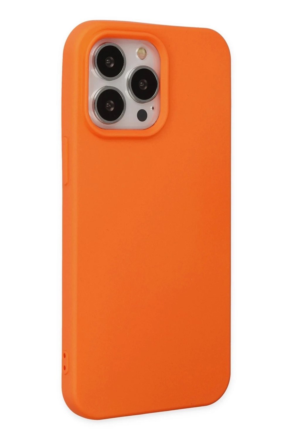 Mey İthalat®  iPhone 14 Pro Kılıf Nano içi Kadife Silikon - Turuncu