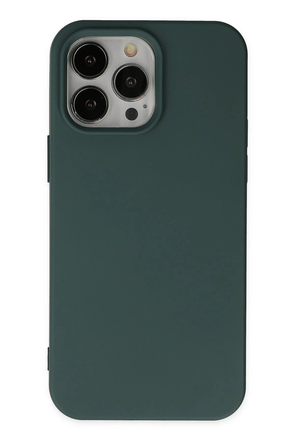 Mey İthalat®  iPhone 14 Pro Kılıf Nano içi Kadife Silikon - Koyu Yeşil