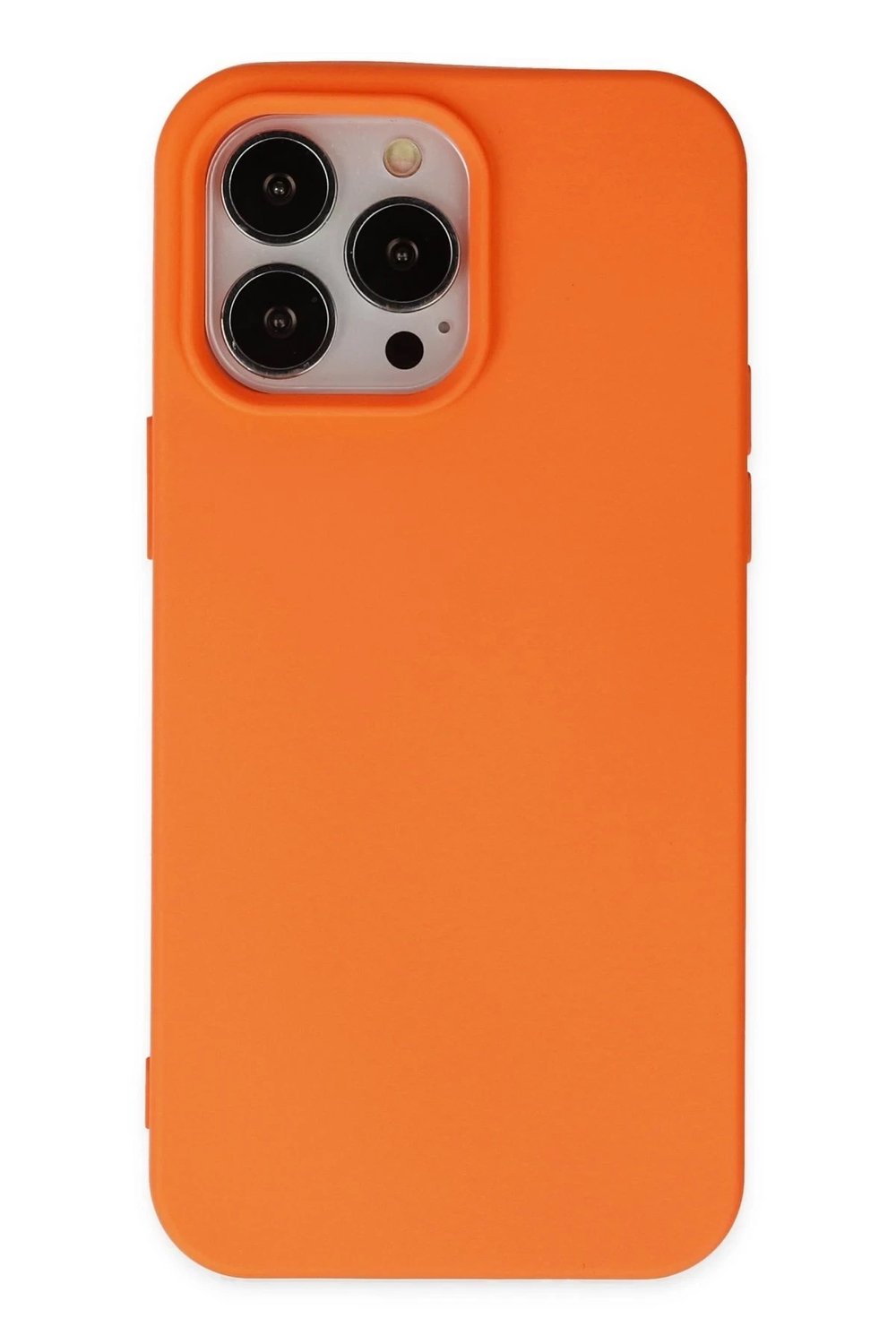 Mey İthalat®  iPhone 14 Pro Kılıf Nano içi Kadife Silikon - Turuncu