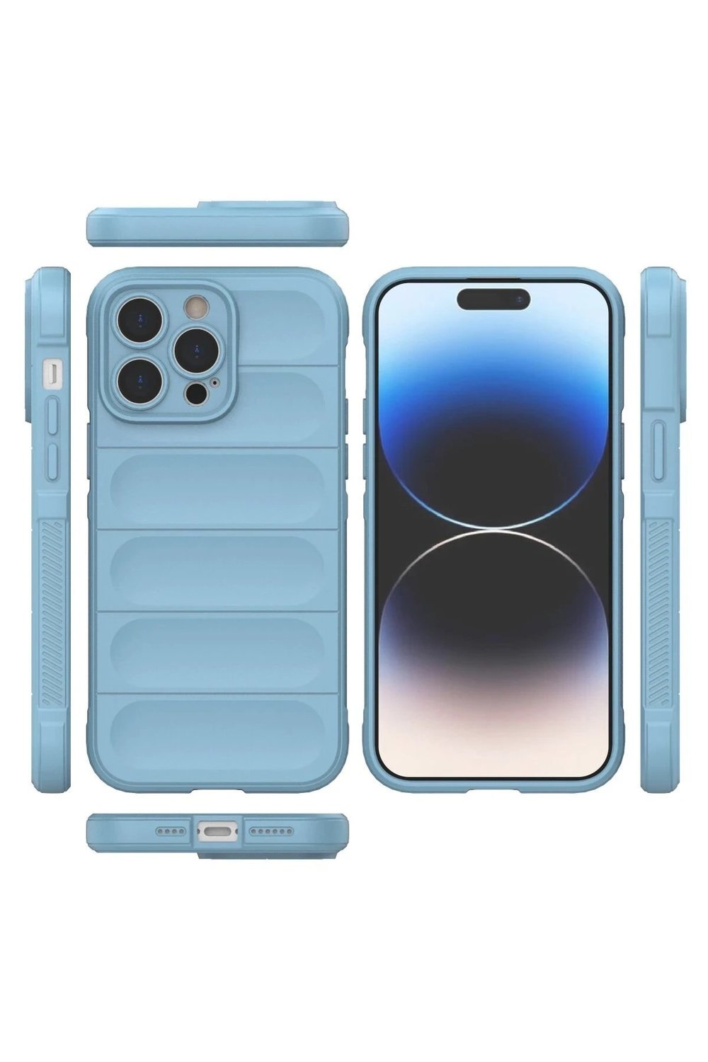Mey İthalat®  iPhone 14 Pro Kılıf Optimum Silikon - Sky Blue