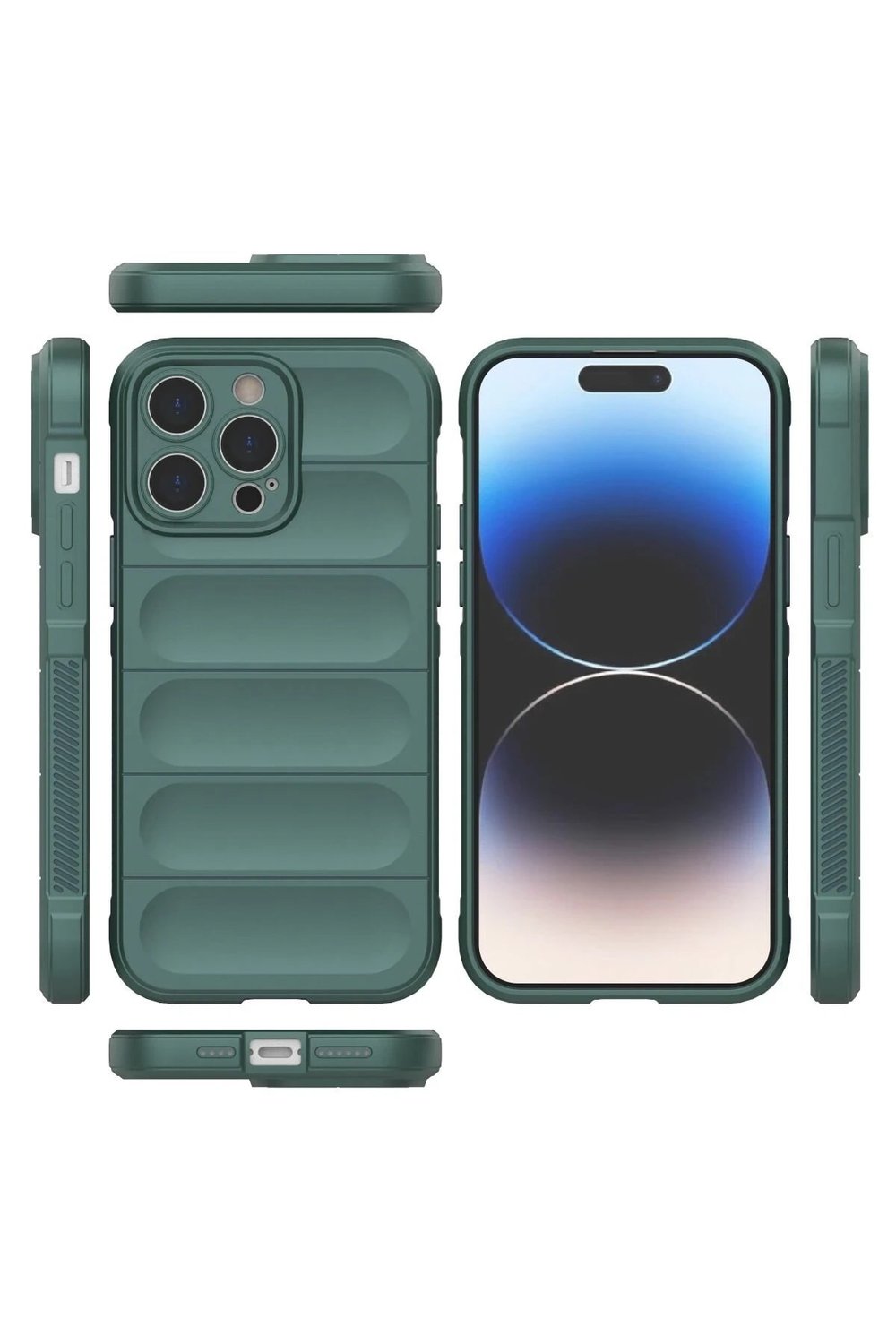 Mey İthalat®  iPhone 14 Pro Kılıf Optimum Silikon - Koyu Yeşil