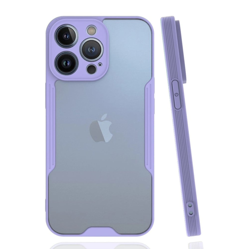 Mey İthalat®  iPhone 14 Pro Kılıf Platin Silikon - Lila