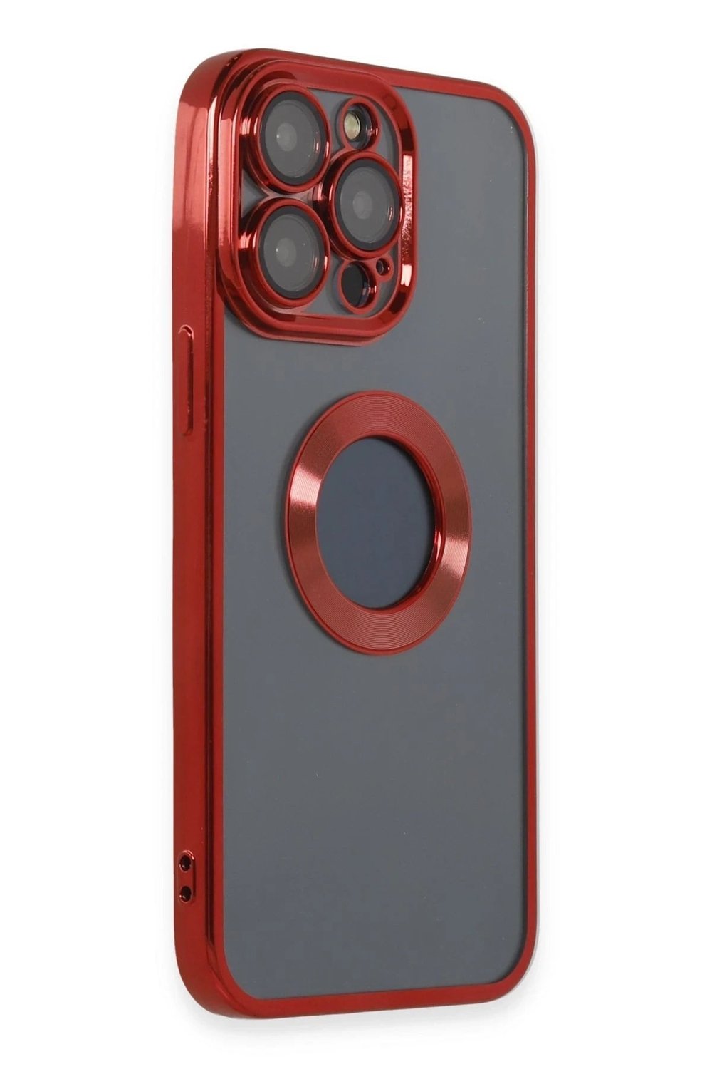 Mey İthalat®  iPhone 14 Pro Kılıf Slot Silikon - Kırmızı
