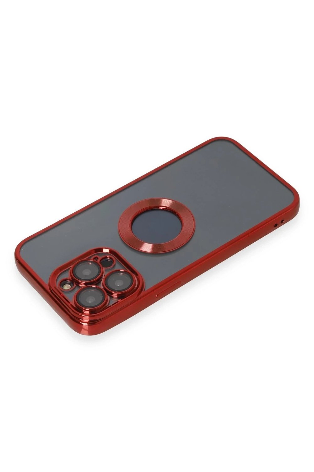 Mey İthalat®  iPhone 14 Pro Kılıf Slot Silikon - Kırmızı