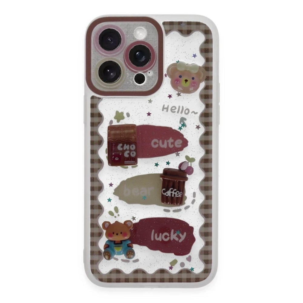 Mey İthalat®  iPhone 14 Pro Kılıf Sweet Desenli Silikon Kapak - Şeffaf