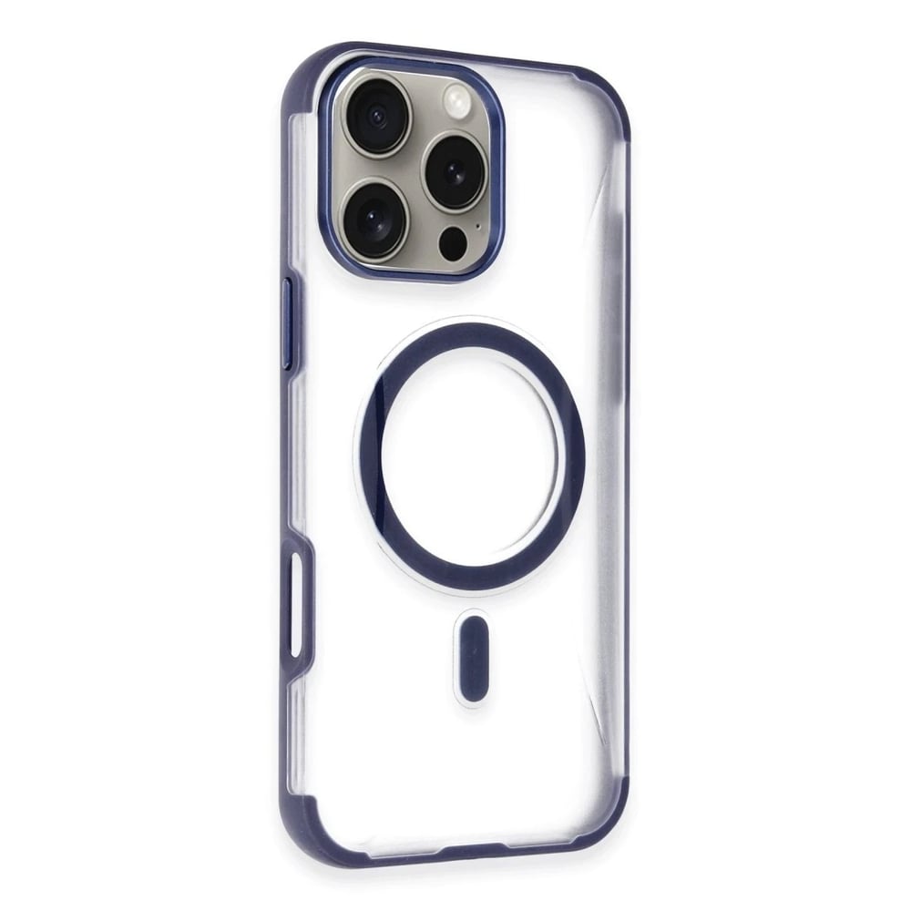 Mey İthalat®  iPhone 14 Pro Max Hilton Magsafe Kapak - Lacivert