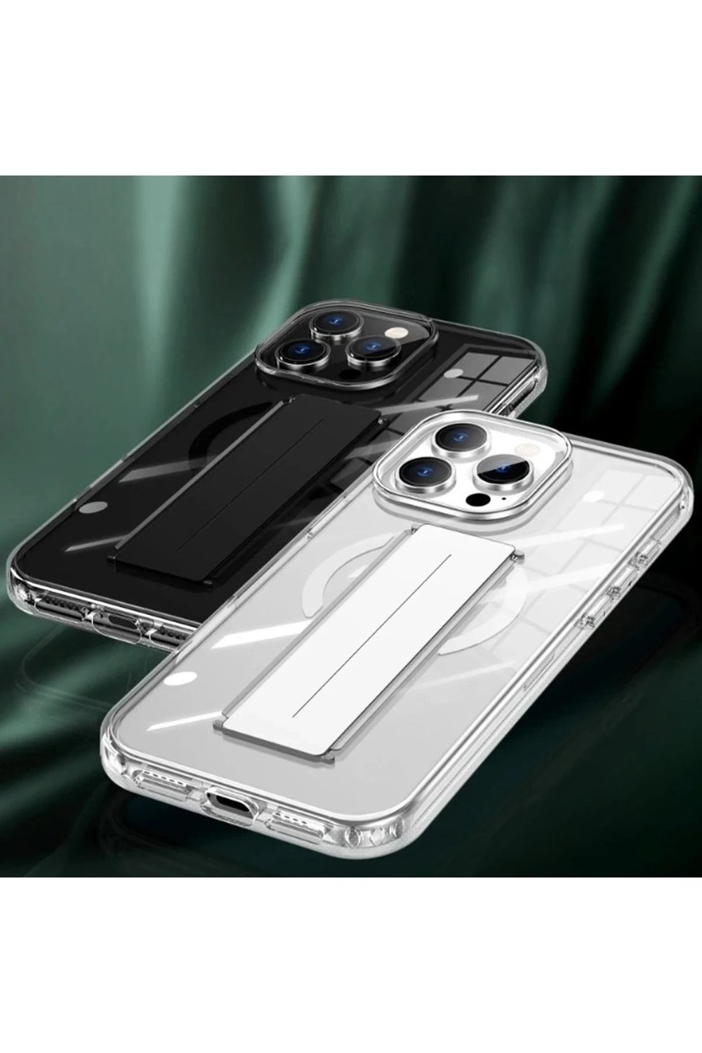Mey İthalat®  iPhone 14 Pro Max Kılıf Alfa Magsafe Standlı Kapak - Şeffaf