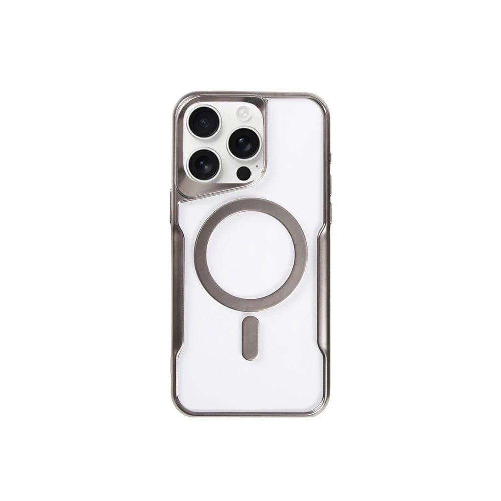 Mey İthalat®  iPhone 14 Pro Max Kılıf Boyi Magsafe Silikon Kapak - Titan Gri