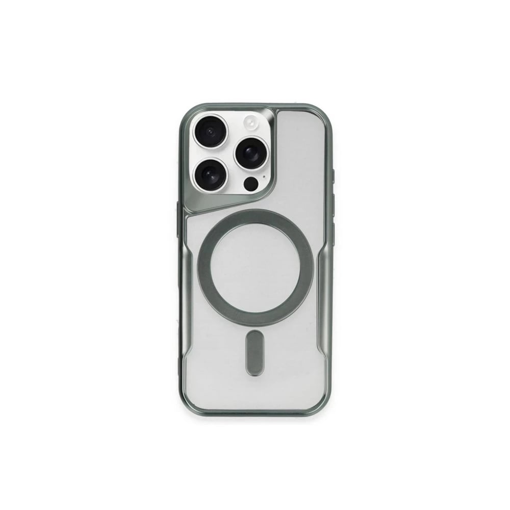 Mey İthalat®  iPhone 14 Pro Max Kılıf Boyi Magsafe Silikon Kapak - Yeşil