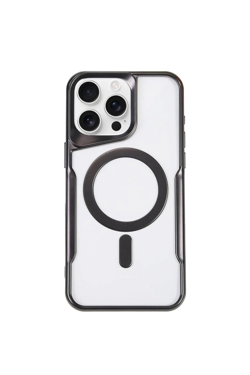 Mey İthalat®  iPhone 14 Pro Max Kılıf Boyi Magsafe Silikon Kapak - Siyah