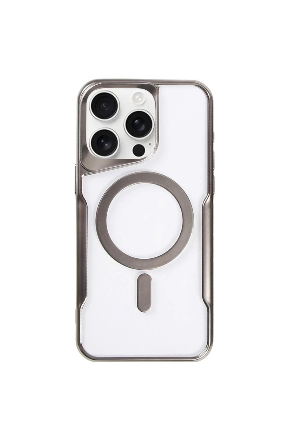 Mey İthalat®  iPhone 14 Pro Max Kılıf Boyi Magsafe Silikon Kapak - Titan Gri